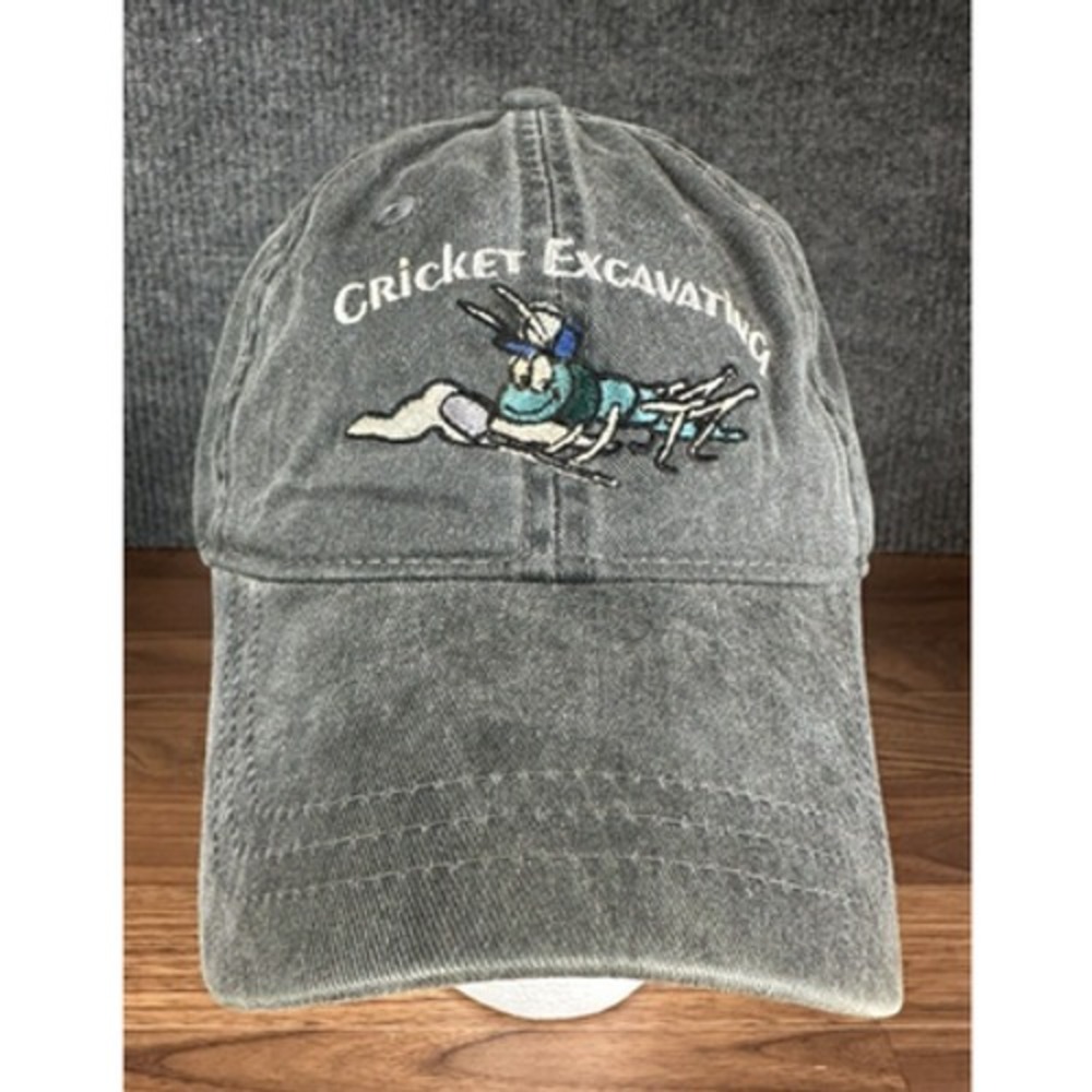 Vintage Cricket Excavating Baseball Hat Cap Gray Adjustable Pacific Headwear